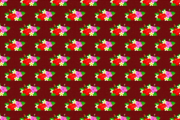 Módní Bezešvé Květinové Vzory Rastrová Ilustrace Mnoha Růžovými Červenými Zelenými — Stock fotografie