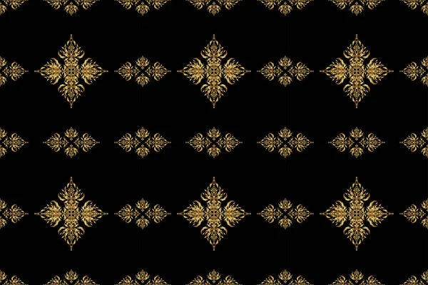 Raszter Illusztráció Geometrikus Ismétlődő Zökkenőmentes Minta Hatszög Alakú Arany Gradiens — Stock Fotó