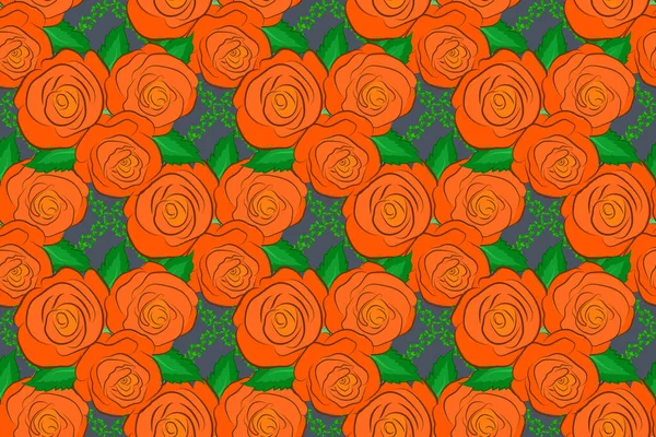 Μοντέρνο Σχέδιο Τριαντάφυλλο Λουλούδι Βασιλικά Τριαντάφυλλα Χρωματισμένο Σχέδιο Προσανατολισμού Γκρι — Φωτογραφία Αρχείου