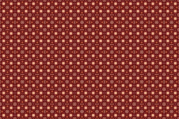 Orange, pink and red snowflakes pattern. Cute raster seamless pattern with snowflakes.
