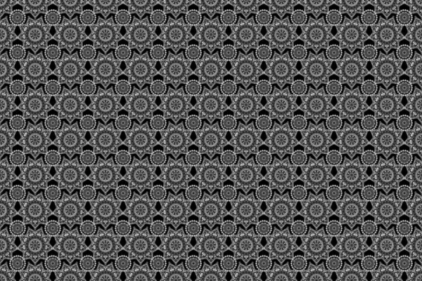 Mehrfarbiges Nahtloses Muster Auf Schwarzem Hintergrund Dekorative Symmetrie Arabeske Gut — Stockfoto