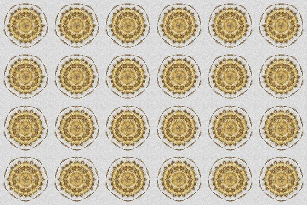 Decorative vintage print. Unusual greeting in oriental boho chic style. Raster invitation with golden mandala design element. Square invite template. Round ornament. Luxury weave pattern.