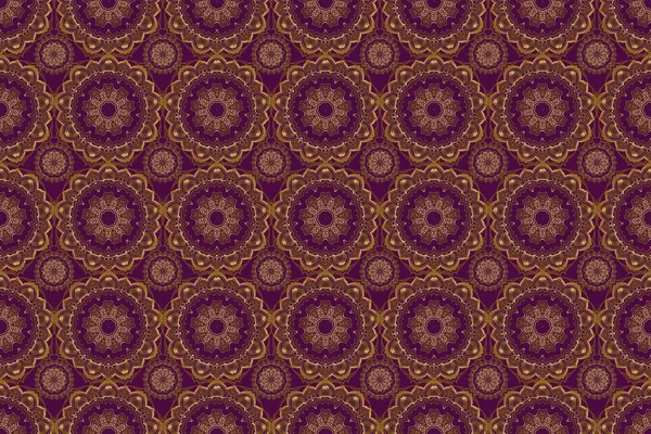 Роскошный Золотой Патерн Треугольными Весами Растертый Фиолетовый Фон Золотыми Элементами — стоковое фото