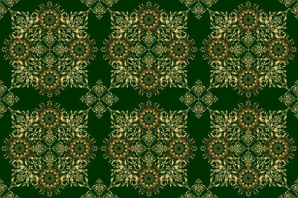 Decorazione Floreale Orientale Carta Parati Lusso Verde Ornamento Inviti Compleanni — Foto Stock