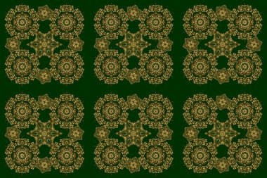 Soyut raster dinamiği dalgalanan yüzey, hareket yanılsaması, yeşil arkaplanda eğrilik. Parmak izi veya dijital için altın pürüzsüz desen.