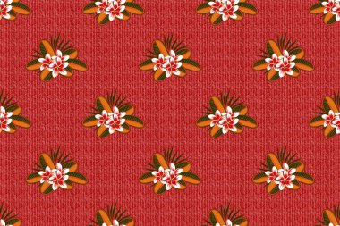 Geçmişi, tekstili, ambalaj kağıtları, tebrik kartları için. Soyut, kahverengi, pembe ve kırmızı renklerde sulu boya buketi olan romantik, pürüzsüz bir desen. Raster illüstrasyonu.