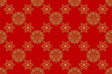 Parlak arkaplan. Altın pürüzsüz desen. Kırmızı arka plan. Altın elementli lüks kırmızı arka plan.