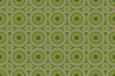 Barok tarzında Damask deseni. Barok damaske klasik yeşil, bej ve mavi raster desensiz arka plan. Antika çiçekli duvar kâğıdı, ortaçağ barok soyut çiçekleri ve süsleri..