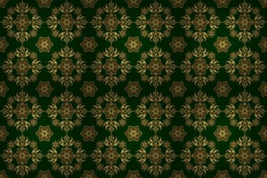 Arkaplanda parlak bir arkaplan çizimi. Raster kusursuz altın Noel süsü deseni.