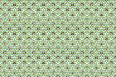 Kusursuz, minimalist, nazik çiçek deseni. Yeşil, mavi ve sarı renkli modaya uygun çiçek desenli baskı. Romantik, küçük, zarif, çiçekli bir arka plan..