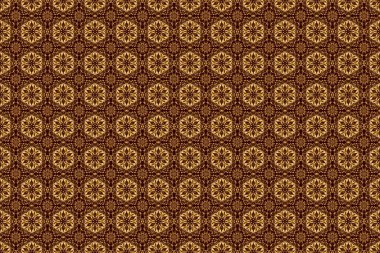 Zarif, klasik, altın, pürüzsüz desen. Kahverengi ve altın desenli. Altından yinelenen elementlerle kusursuz soyut arkaplan.