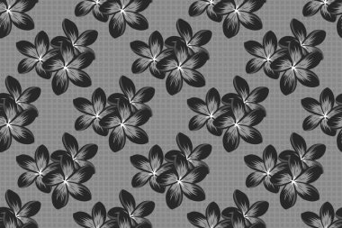 Kraliyet tesisatlarıyla modern tesisat desenli çiçek deseni. Renkli yön deseni gri ve siyah renklerde. Kusursuz çiçek süsü..
