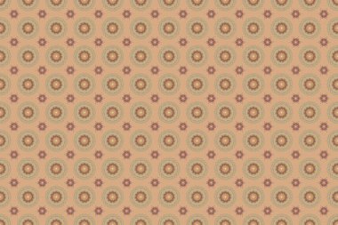 Güzel el yapımı çizimler. Zarif menekşe, bej ve kırmızı, çiçekli ve Mandala elementli..