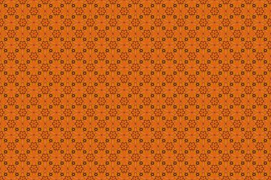 Geleneksel Arap dekoru. Duvar kağıdı için dekoratif illüstrasyon. Süslü dantel iz sürücü. Doğu tarzında klasik kahverengi, kırmızı ve turuncu elementler. Karmaşık süslemeli, pürüzsüz bir desen..