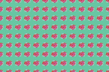 Mavi ve mor renkli şirin çiçeklerle kusursuz desen. Bahar mahsulü çiçekli arka plan. Güzel raster dokusu.