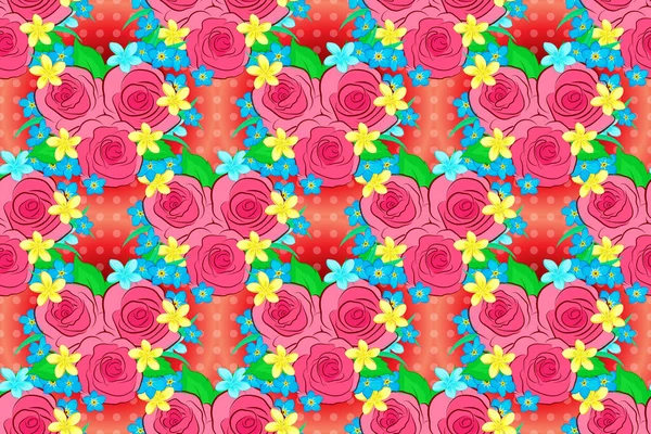 Schöne Muster Für Dekoration Oder Design Exquisites Muster Mit Rosenblüten — Stockfoto