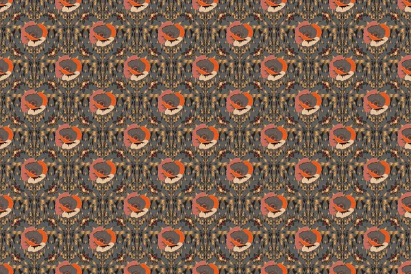 Растровая Иллюстрация Абстрактный Симпатичный Цветочный Принт Бежевого Оранжевого Коричневого Цветов — стоковое фото