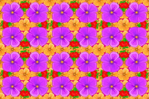 Traditionelle Indische Florale Nahtlose Muster Mit Kunterbunten Kosmos Blumen Gelben — Stockfoto