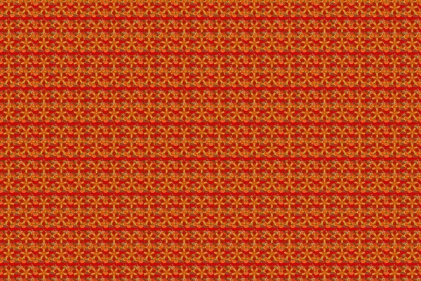 Abstract Flowers Raster Seamless Pattern Little Flowers Red Brown Orange — Stock Photo, Image