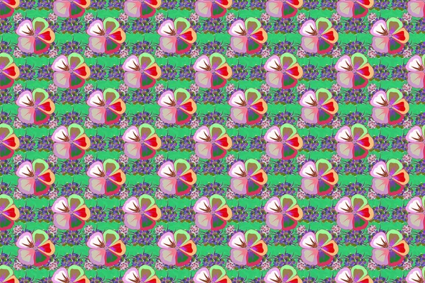 Renkli Kusursuz Bir Illüstrasyon Bir Sürü Soyut Çiçekli Tropik Pürüzsüz — Stok fotoğraf