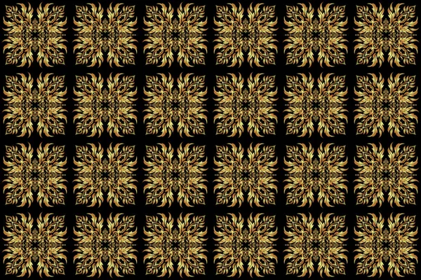Luxusní Tapety Černou Rastrová Bezešvá Textura Východním Stylu Květinová Orientální — Stock fotografie