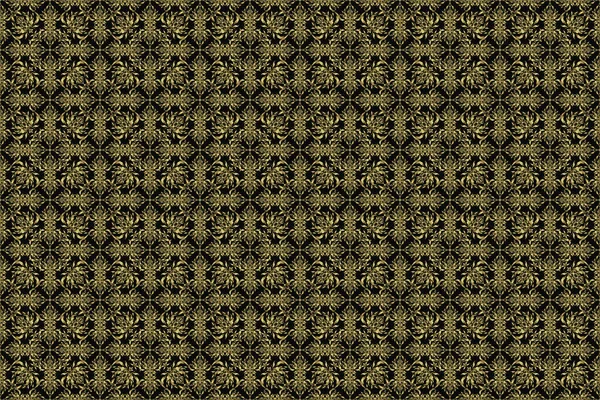Line thai seamless pattern golden on a black backdrop. Traditional Thailand golden background and texture with grid. Golden pattern thai silk style raster design for print, fabric or textile.
