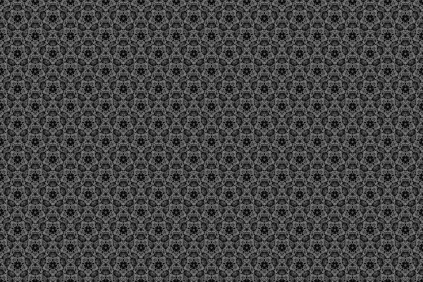 Белый Черный Геометрический Контур Бесшовный Узор Роскошный Контур Абстрактными Элементами — стоковое фото