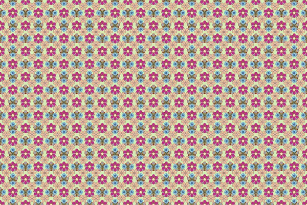 Adorno Geométrico Hojas Patrón Floral Abstracto Sin Costuras Colores Azul —  Fotos de Stock