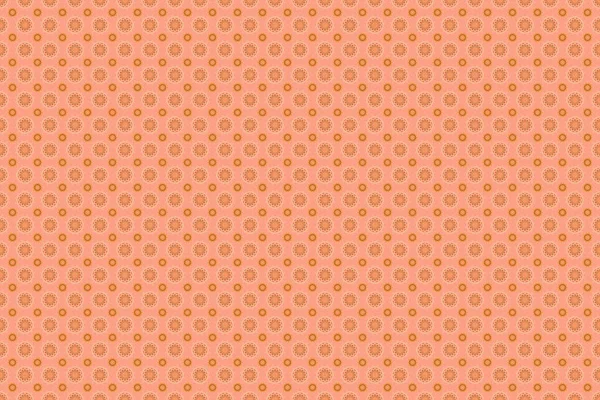 Raster Seamless Pattern Traditional Ornamental Background Pink Orange Circular Mandala — Stock Photo, Image