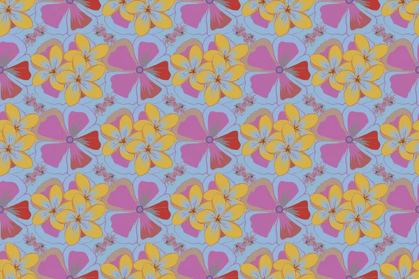 Aquarelle Motif Sans Couture Avec Des Fleurs Plumeria Dans Les — Photo