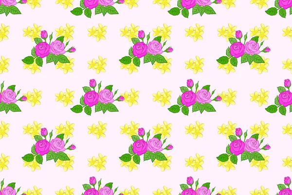 Farbiges Orient Muster Auf Beigem Hintergrund Nahtloser Blumenschmuck Modernes Rosenblütenmuster — Stockfoto