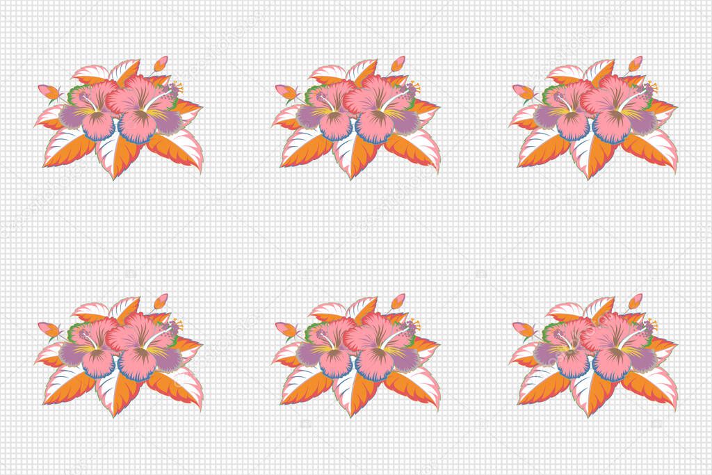 Seamless pattern floral raster illustration.