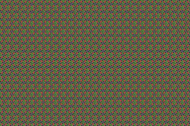 Çiçek izi. Mavi ve turuncu renklerde, modern, renksiz çiçek deseni. Tekrarlayan gül çiçekleri ve yeşil yapraklar deseni.