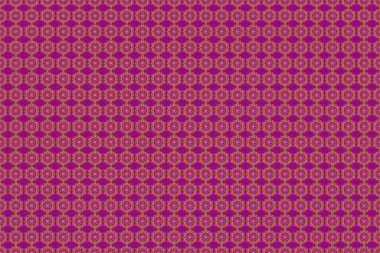 Parlak fon. Puantiye, konfeti. Art deco tarzı. Soyut geometrik modern arkaplan. Mor ve altın pürüzsüz desen. Raster illüstrasyonu. Altın folyonun dokusu.