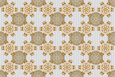 Raster illüstrasyonu. Geometrik tekrarlayan kusursuz desen, gri bir arkaplan üzerinde, altıgen şekilli altın gradyan..