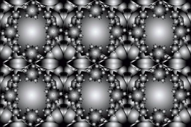 Gümüş gradyanı olan klasik, dikişsiz desen. Zarif gümüş davetiye kartı, gümüş süslemeli ve siyah, beyaz ve gri arka planlı..