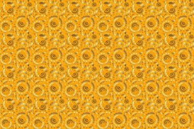 Geleneksel klasik raster altın deseni. Sarı arkaplanda barok tarzında kusursuz bir doğulu süsü..