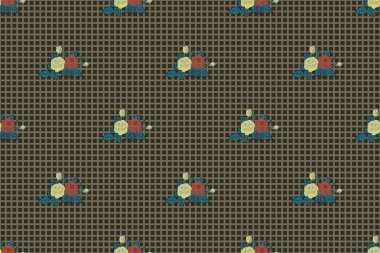 Soyut mavi, bej ve gri güllerin pürüzsüz desenleri. Eski suluboya güller (el çizimi).