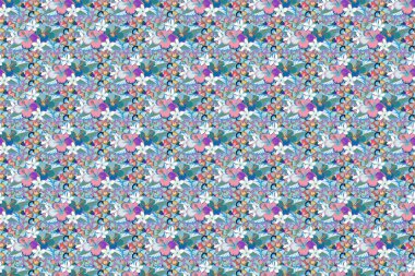 Soyut, soyut, pembe, mor ve mavi renklerde desenler. Kesişen kıvrımlı zarif stilize amber çiçekleri, yapraklar ve parşömenler soyut çiçek desenli süsler oluşturuyorlar..