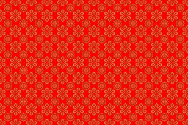 Zarif Mutlu Noeller ya da kırmızı arka planda altın süslemesi olan kusursuz 2018 yılı. Raster illüstrasyonu.