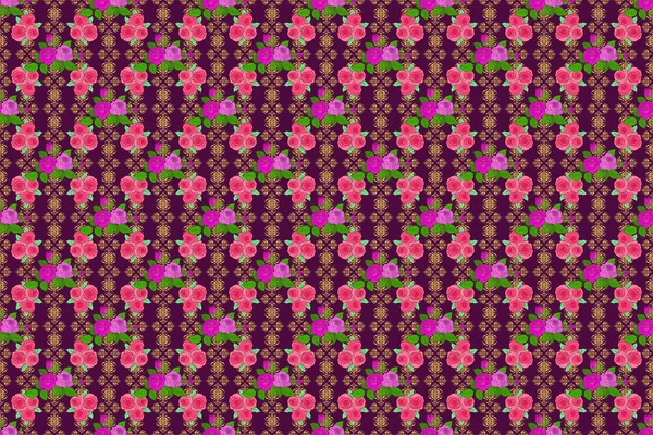 Bufanda Seda Con Flores Color Rosa Hojas Verdes Colores Rosa —  Fotos de Stock