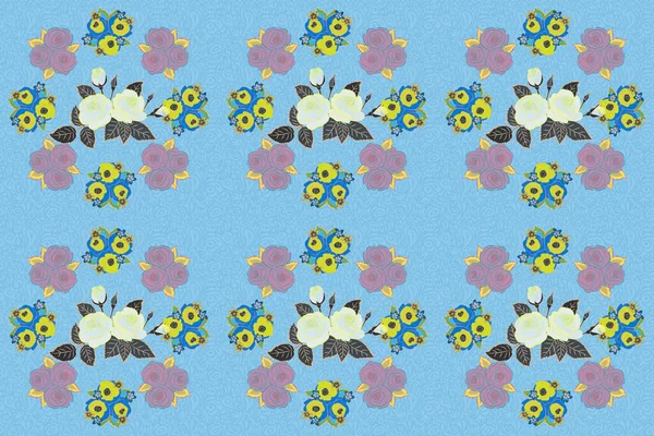 Color Seamless Floral Raster Pattern — Stock Photo, Image