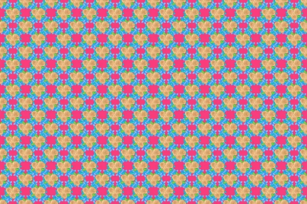 Naadloze Ornament Print Een Roze Achtergrond Raster Indiase Bloemen Roos — Stockfoto