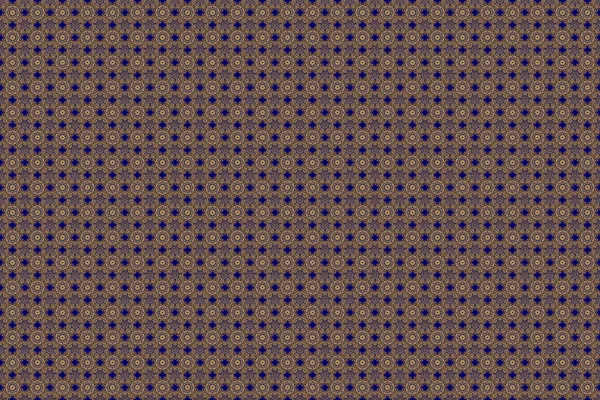 Seamless pattern in Eastern style with floral golden elements. Vintage seamless border and grid for design template on a blue background. Raster sketch for cards, thank you message, printing.