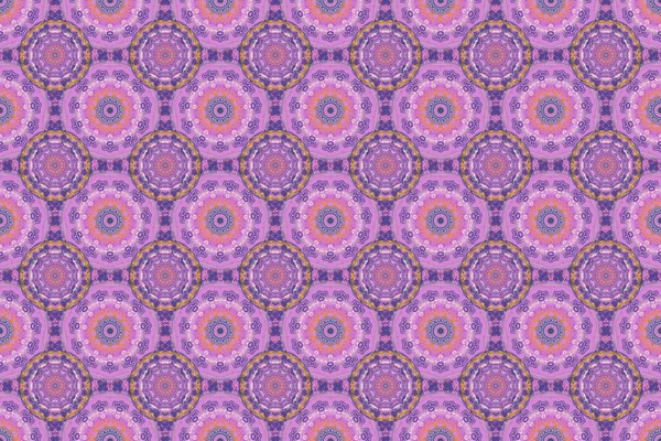 Abstract pattern in Arabian style. Seamless raster background. Violet and yellow texture. Graphic modern pattern.