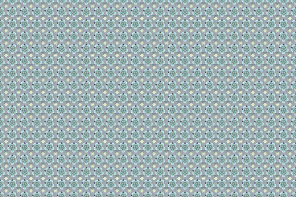 Бесшовный Рисунок Винтажным Коричневым Голубым Бежевым Орнаментом — стоковое фото