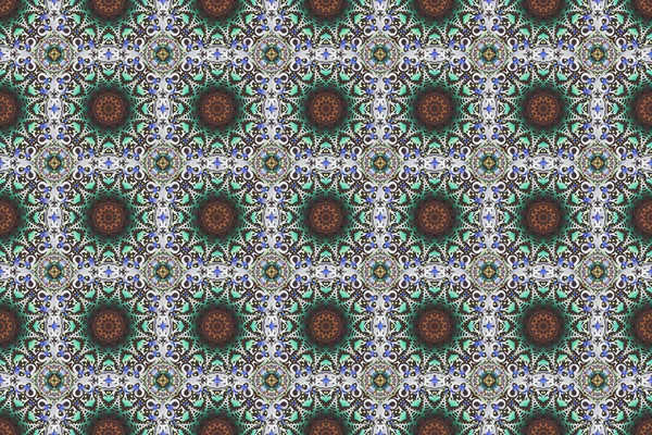 Raster seamless pattern for holiday Thanksgiving day, a simple hand-drawn winter design in blue, brown and gray colors.
