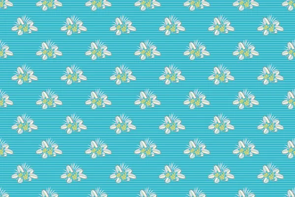 Squisito Modello Fiori Plumeria Stile Vintage Stampa Tendenza Modello Senza — Foto Stock