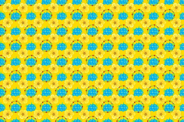 노란색 배경에 신비하지 추상적 꽃무늬 우주의 패턴이죠 현대의 형태를 기하학적 — 스톡 사진