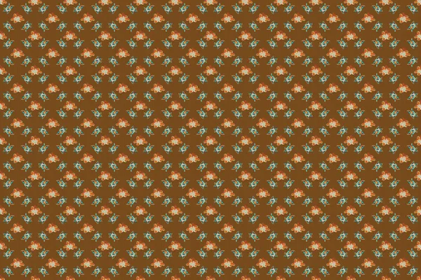 Seamless Pattern Raster Illustration Seamless Tropical Flower Green Gray Brown — Stock Photo, Image